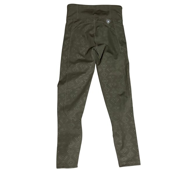 Ariat Tek Tight XS Heat Series Leggings Olive Aztec NWT Phone Pocket Equestria - Picture 2 of 10